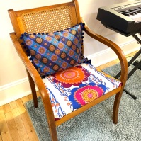 Caned Chair with Anna Maria Horner Print